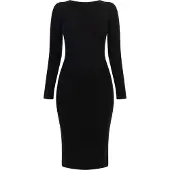 Mymo Langarmkleid midi Damen schwarz