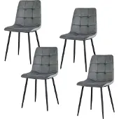 HTI 4 Stühle Mesa Modern Samt, Sitzhöhe 49,5 cm, 44,5x53x86,5 cm (BxTxH)