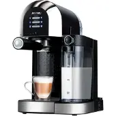 MPM Siebträgermaschine 15 Bar Espresso Kaffeemaschine Cappuccino Latte Thermoblock Milchsystem Milchaufschäumer 1100W MKW-14M