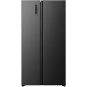 Hisense Freistehend Side-by-Side-Kühlschrank, 544 l, Freistehend, Amerikanische Tür, Schwarz, 2 Tür(en), Berührung, LED