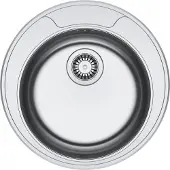 Franke RON 610-39 Edelstahl Spüle, Rund, 1 Becken, Ø 43 cm, 18 cm tief, Aufsatzmontage