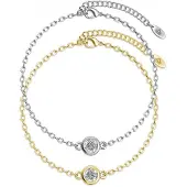 MYC Paris Geburtsstein-Armband - Rhodium, Gold und Kristall