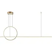 Maytoni Pendelleuchte Halo LED Brass aus - und Aluminum 2100 Lumen 40W für Küche, Schlafzimmer, Wohnzimmer, Esszimmer, Lobby