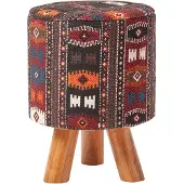 Homescapes DREIBEIN-HOCKER rund mit Kelim-Muster, 32/32/42 cm