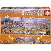 Educa Puzzle Wildlife 2x100 Teile Karton Lernspielzeug