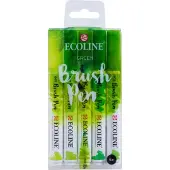 Ecoline Brush pen set Green | 5 colours