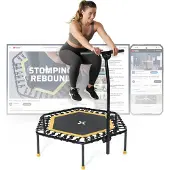 Sportplus Fitness Trampolin für zuhause, Fitnesstrampolin mit Haltefunktion, max Benutzergewicht 100 kg, SP-T-1100-Y