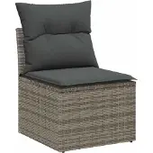 vidaXL Gartensofa-set 9 Stk. Grau Poly-Rattan