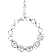 Faina Women Crystal-Studded Bracelet in Silver White | Gr.: onesize