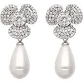 Faina Women Drop Earrings in Silver White | Gr.: onesize