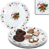 MamboCat 4x Candyman Gebäckteller Porzellan Kuchenplatte Weihnachten eisblau