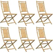 vidaXL Gartenstühle 6 Stk. Klappbar 46x66x99 cm Bambus