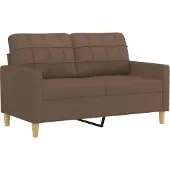 vidaXL 2-tlg. Sofagarnitur mit Kissen Braun Stoff