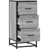 vidaXL Sideboard Grau Sonoma 35,5x35x76 cm Holzwerkstoff und Metall
