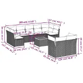 vidaXL 10-tlg. Garten-Sofagarnitur mit Kissen Beige Poly Rattan