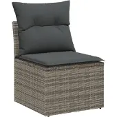 vidaXL Gartensofa-set 6 stk. 5-Sitzanzahl Grau Poly-Rattan