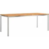 vidaXL Esstisch 200x90x75 cm Massives Akazienholz und Edelstahl