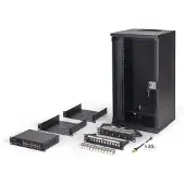 Digitus Netzwerk-Set SOHO Pro, 254 mm (10") - 12HE, 315 x 300 mm (B x T), Wandmontiertes Regal, 12U, 60 kg, Sperrschloss, Ablageschienen, Verbessertes Kabelmanagement