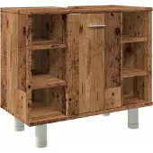 vidaXL Badschrank Altholz-Optik 60x32x53,5 cm Holzwerkstoff