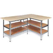Ondis24 Werkbank "Werkstatt Ecklösung "Sparfuchs" 2 Stk. tlg. 180 x 120 x 85 (H) cm, bis 320 kg belastbar, Arbeitsplatte 25 mm