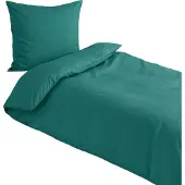 TRAUMSCHLAF Uni Mako-Satin Bettwäsche 2x Kissenbezug 40x40 cm petrol