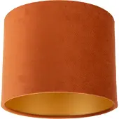QAZQA Lampenschirm aus Stoff Orange mit goldener Innenseite 18/18/14