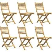 vidaXL Gartenstühle 6 Stk. Klappbar 43x54x88 cm Bambus