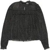 s.Oliver Bluse Festliches Shirt aus Glitzermesh mit Rüschen