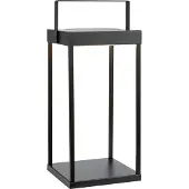Markslöjd Pure LED-Solarlaterne, schwarz, USB, Metall, Höhe 42 cm , Pure, dimmbar, Schwarz, für Terrasse, Metall, Modern