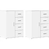 vidaXL Sideboards 2 Stk. Weiß 59x39x80 cm Holzwerkstoff