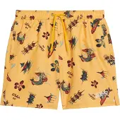 Superdry für Herren. M3010232A Hawaiianische Druck Badeanzug recycelt gelb (M), Strandbekleidung, Recyceltes Polyester, Nachhaltig
