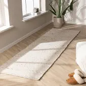 NATURL. Wollteppich Läufer - Feline Weiß Meliert 50x150 cm