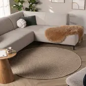 NATURL. Wollteppich Rund - Bliss Beige Braun Ø120 cm
