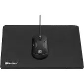 Sandberg Gamer Mousepad, Schwarz, Einfarbig, Anti-Rutsch-Basis, Gaming-Mauspad - 32x24cm