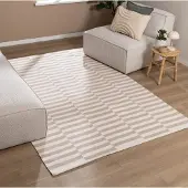 FRAAI Baumwollteppich - Dazzle Blocks Beige Weiß 160x230 cm