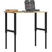 vidaXL Werkbank 100x60x(71,5-98) cm Massivholz Eiche