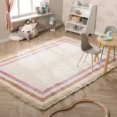 Little Olly Waschbarer Kinderteppich - Milo Rosa 80x150 cm