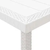 vidaXL Gartentisch Weiß 350 x 100 x 74 cm Poly-Rattan