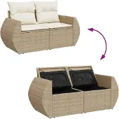 vidaXL Garten-Sofa-Set 13 stk. 13-Sitzanzahl Beige und Creme