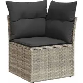 vidaXL Gartensofa-set 4 stk. Hellgrau Poly-Rattan
