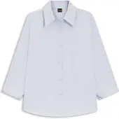 BOSS für Damen. 50553519 Belenta blaues Hemd (40), Lässig, Baumwolle, 3/4 Ärmel