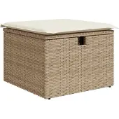 vidaXL Gartensofa-set 9 Stk. Beige Poly-Rattan