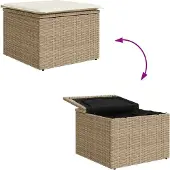 vidaXL Sofa Set 6 stk. Beige und Weiß Poly-Rattan