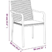vidaXL 5-tlg. Garten-Essgruppe mit Kissen Poly Rattan und Stahl