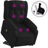 vidaXL Massagesessel mit Aufstehhilfe Schwarz Stoff