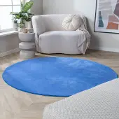 NATURL. Waschbarer Teppich Rund - Vivid Blau Ø 100 cm