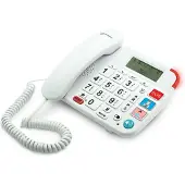 Geemarc Telecom DALLAS 20, Analoges/DECT-Telefon, Drahtgebundenes & drahtloses Handgerät, Freisprecheinrichtung, 61 Eintragungen, Anrufer-Identifikation, Weiß
