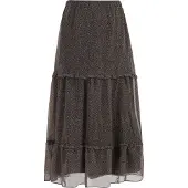Dreimaster Maxirock Damen Schwarz Wollweiss