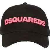 Dsquared2 Rosa gesticktes Logo Schwarz Cap