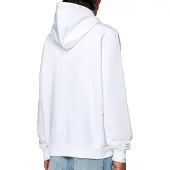 Diesel Weißer Kapuzenpullover mit zerrissenem Logo von